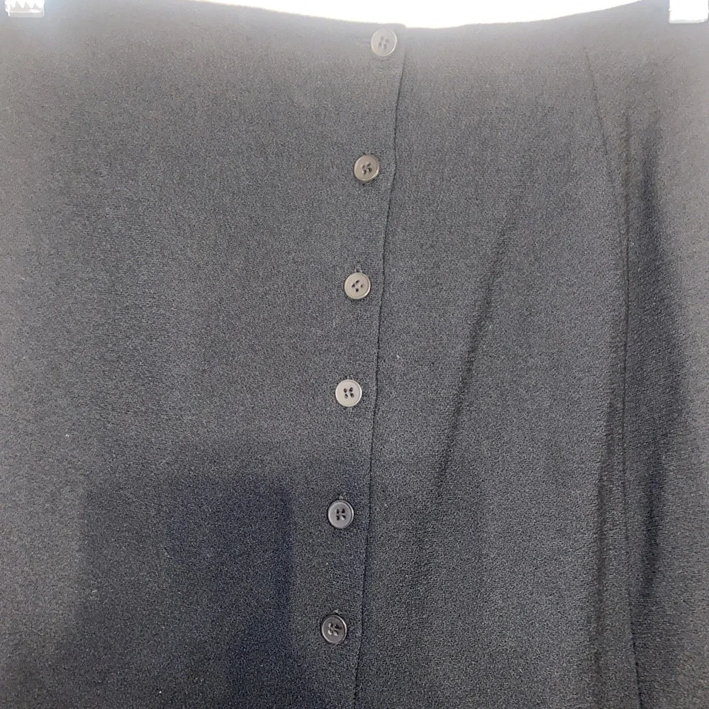 Vintage‎ Jones New York Black Wool Skirt 90s Button Front Union Made Size 6/8